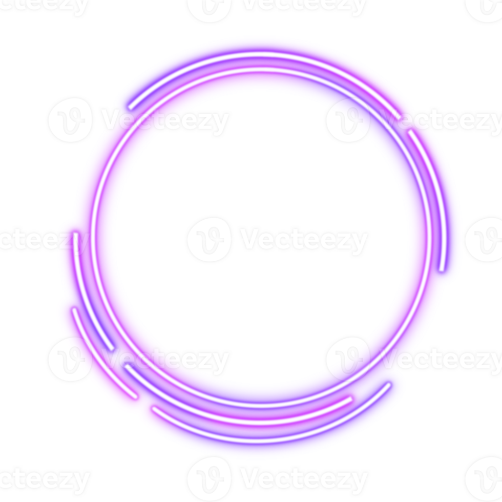 futuristic circle neon frame png