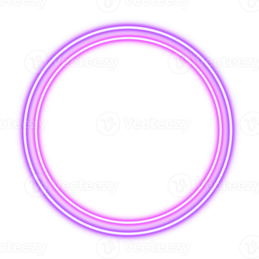 double circle neon frame png