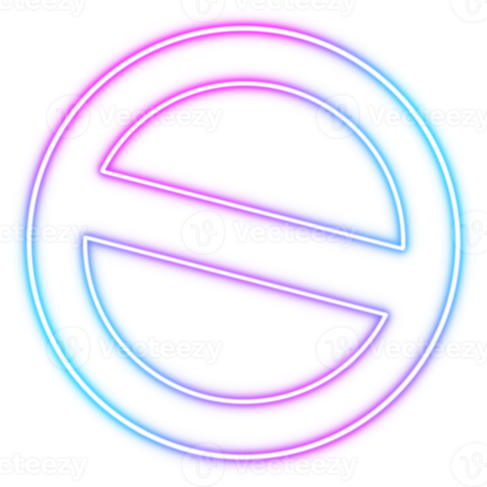 circle stamp blue and purple neon style png