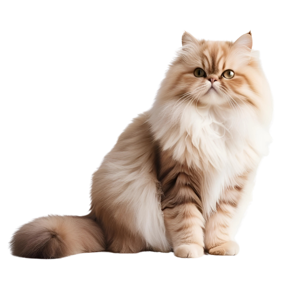 Fluffy Persian Cat Sitting Gracefully png