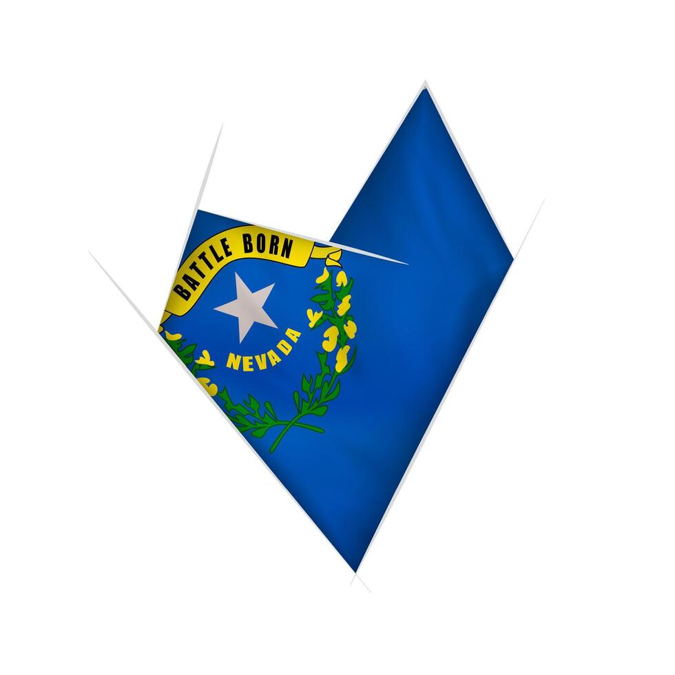 Sketched crooked heart with Nevada flag vector