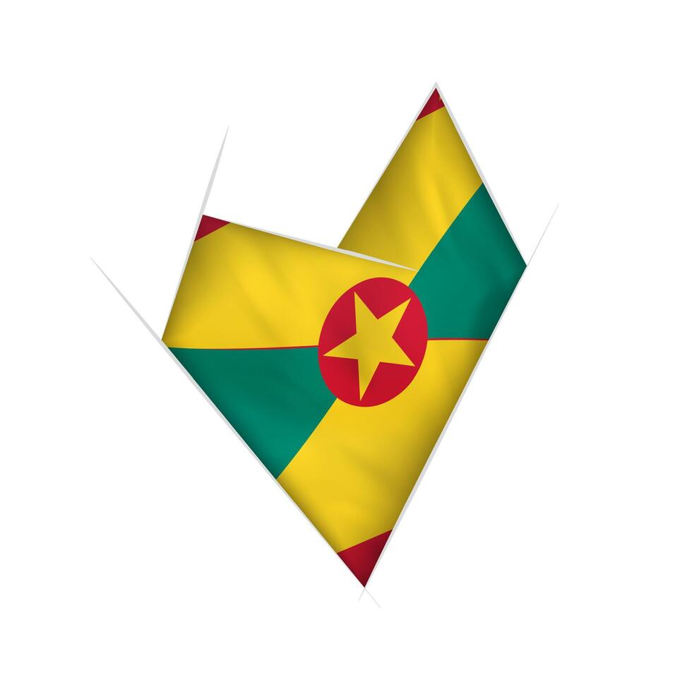 Sketched crooked heart with Grenada flag vector