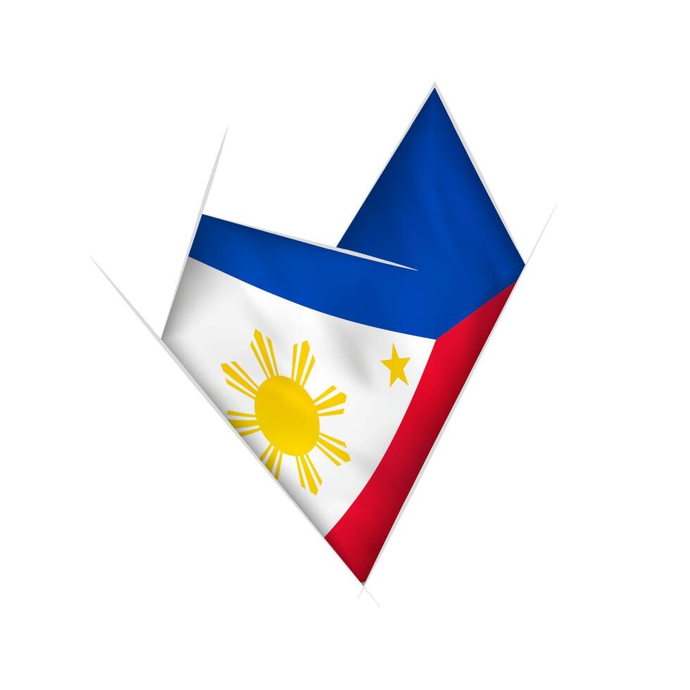 Sketched crooked heart with Philippines flag vector