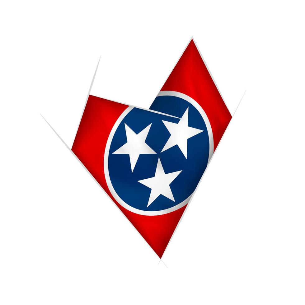 Sketched crooked heart with Tennessee flag vector