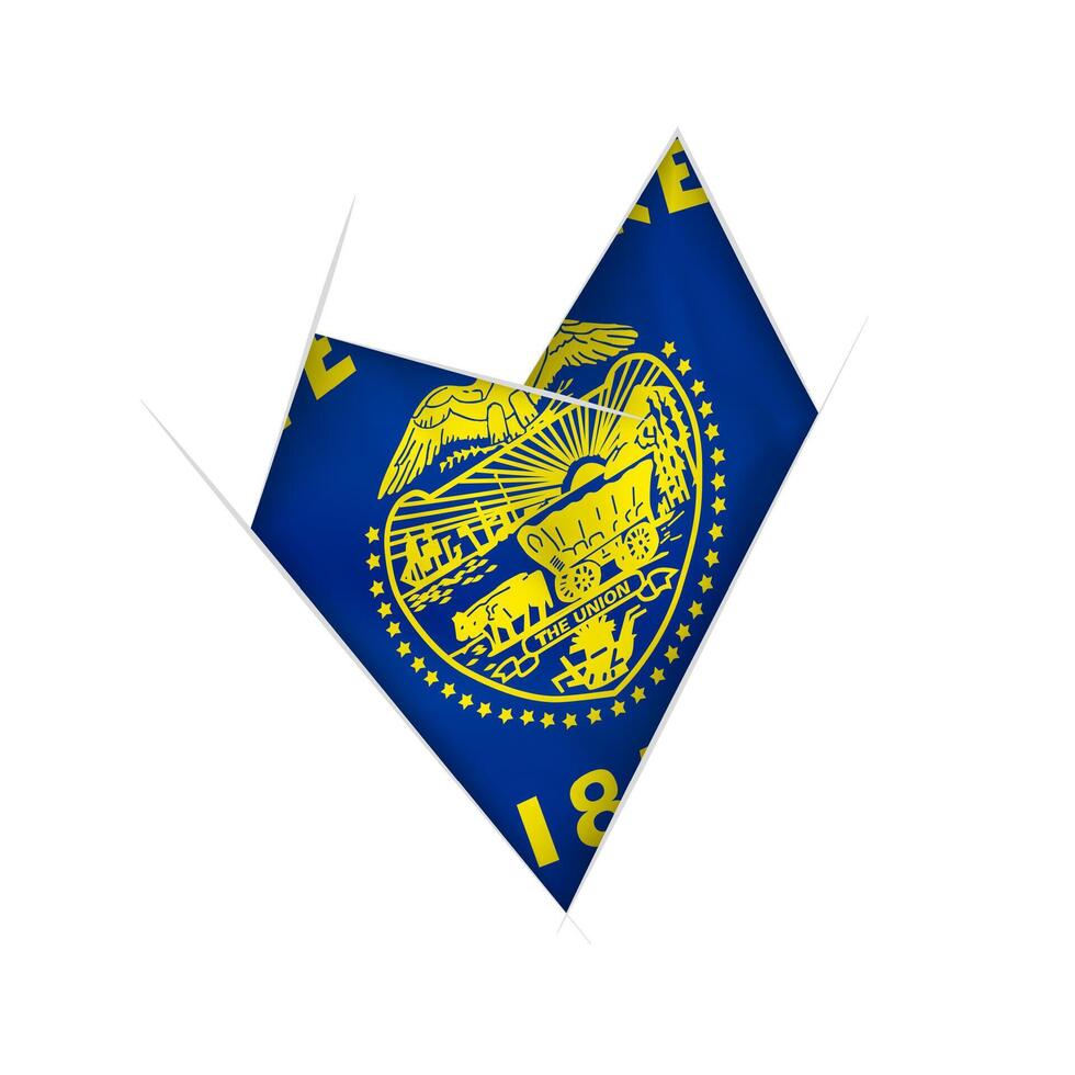 Sketched crooked heart with Oregon flag vector