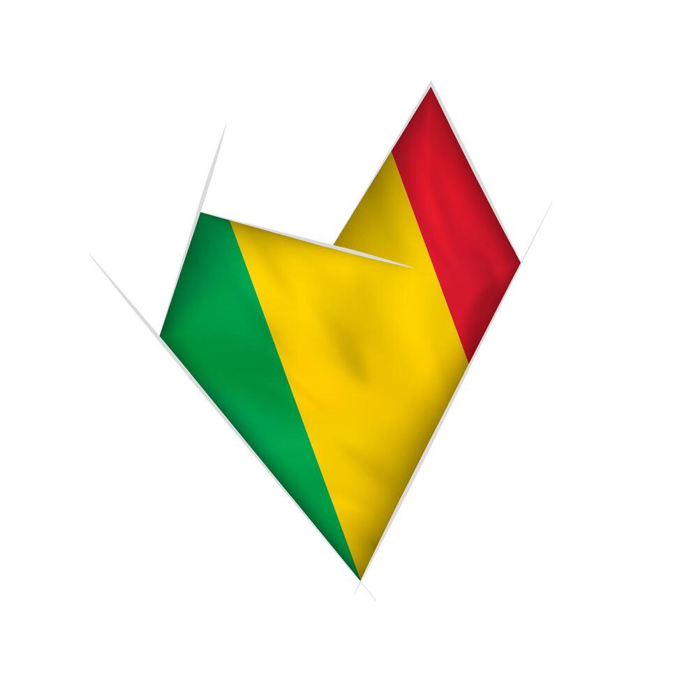 Sketched crooked heart with Mali flag vector