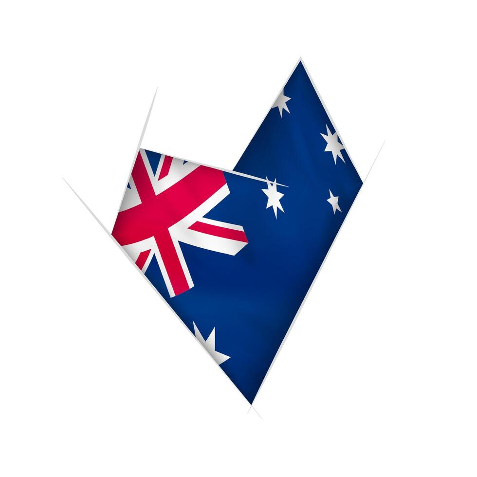 Sketched crooked heart with Australia flag vector