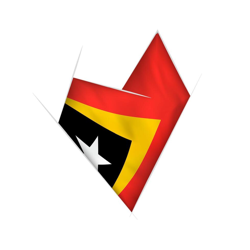 Sketched crooked heart with East Timor flag vector