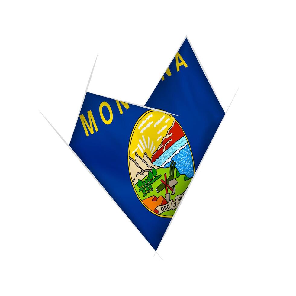 Sketched crooked heart with Montana flag vector