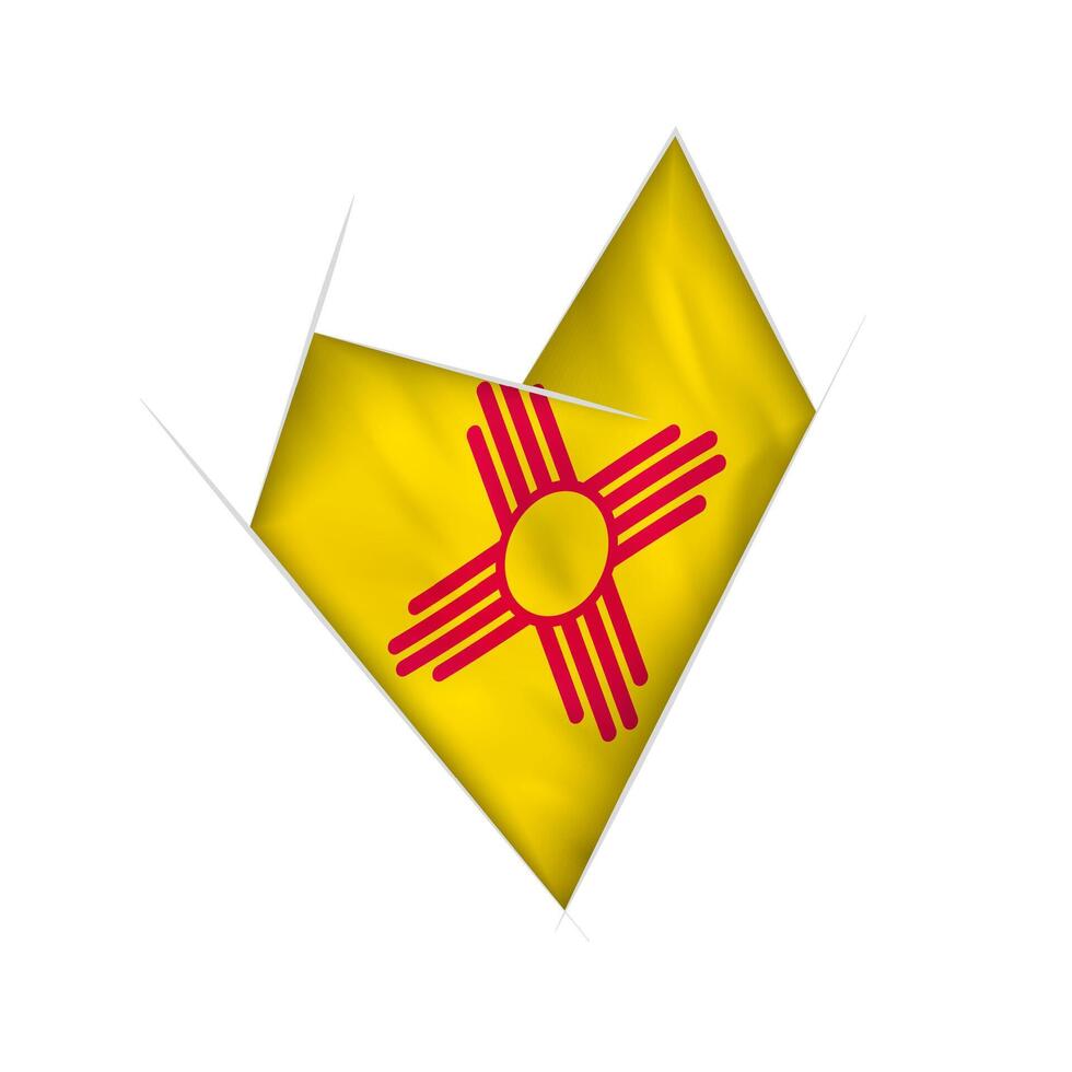 Sketched crooked heart with New Mexico flag vector