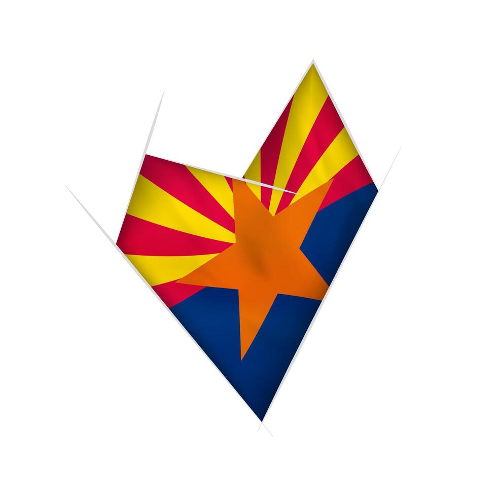 Sketched crooked heart with Arizona flag vector
