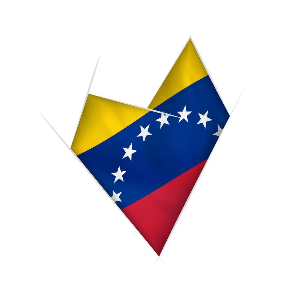 Sketched crooked heart with Venezuela flag vector