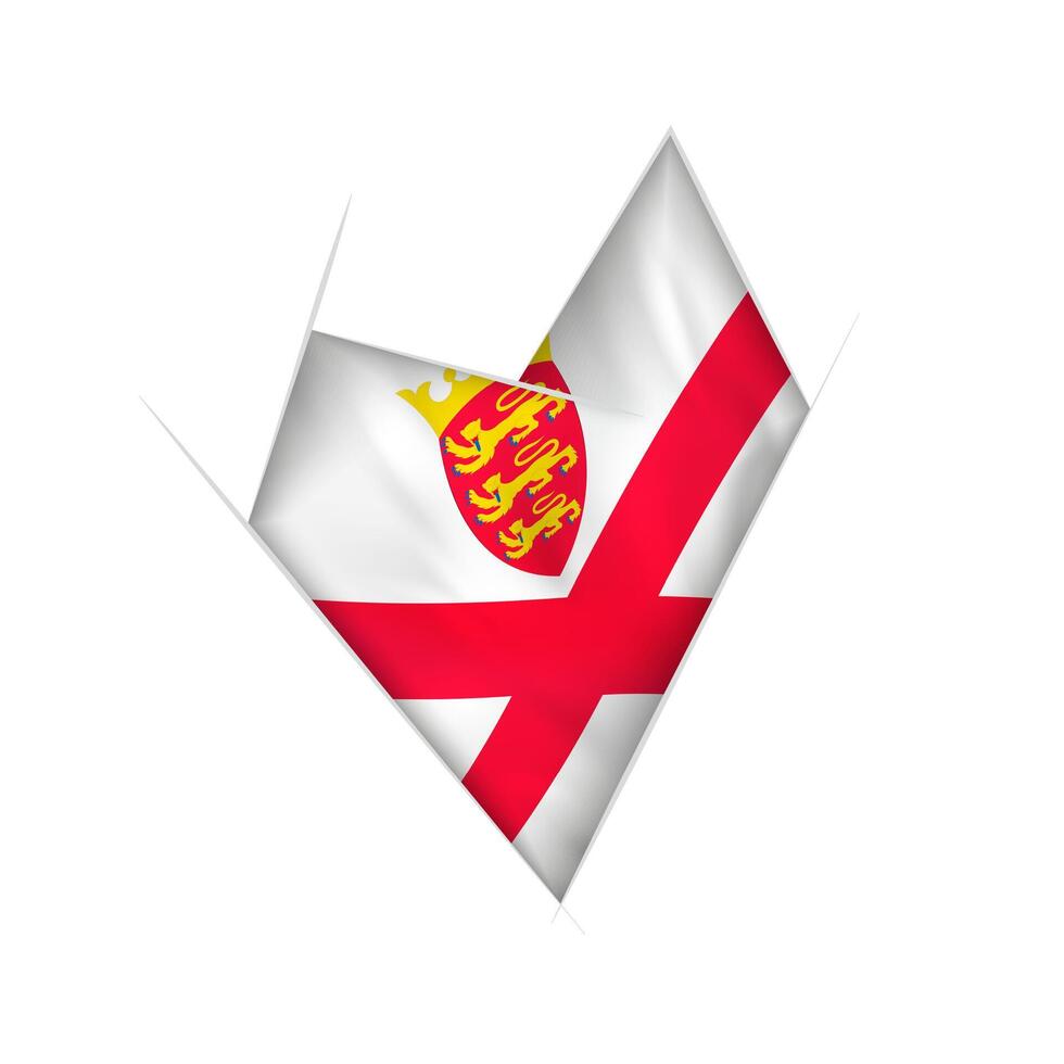 Sketched crooked heart with Jersey flag vector
