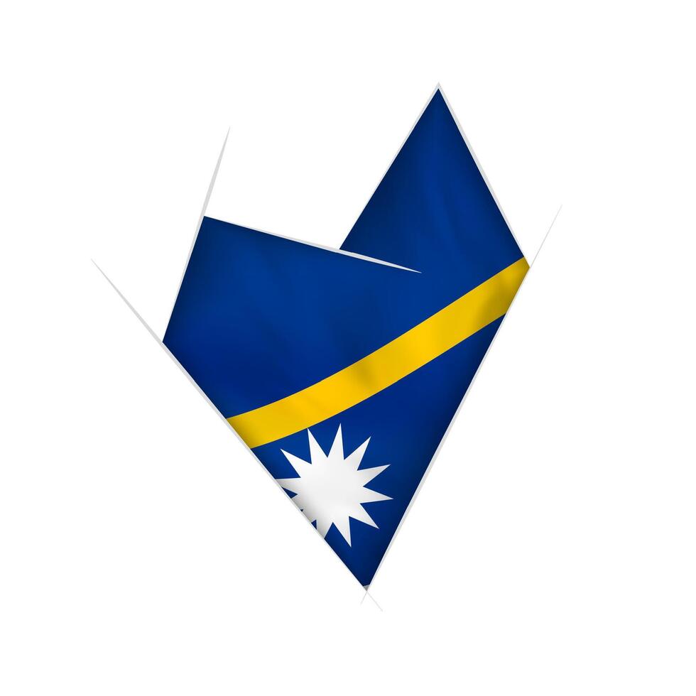 Sketched crooked heart with Nauru flag vector
