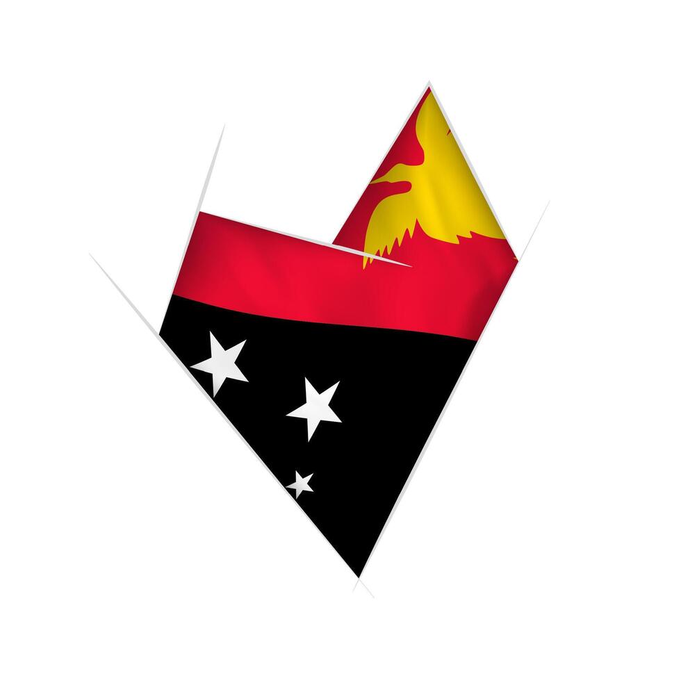 Sketched crooked heart with Papua New Guinea flag vector