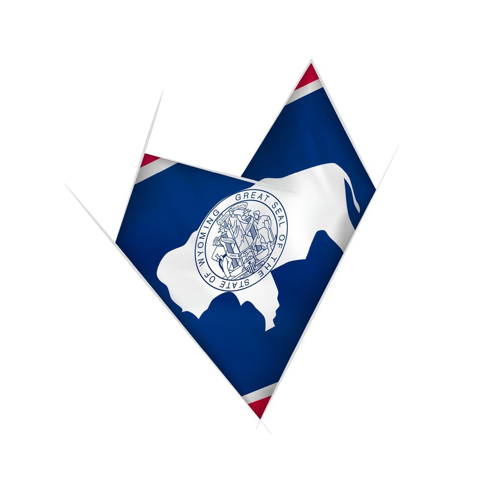 Sketched crooked heart with Wyoming flag vector