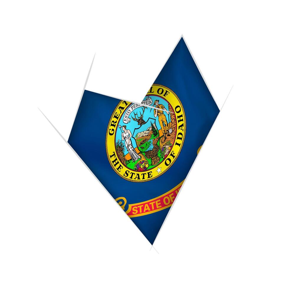 Sketched crooked heart with Idaho flag vector