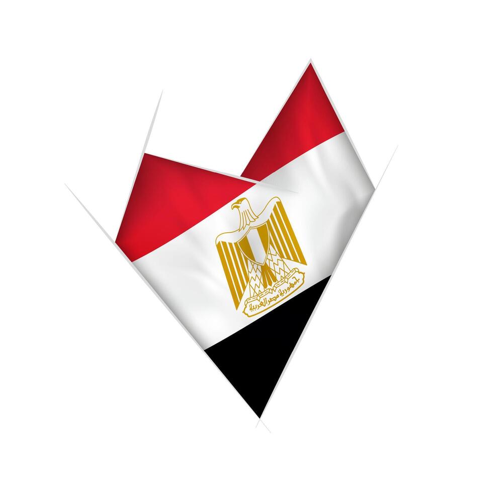 Sketched crooked heart with Egypt flag vector