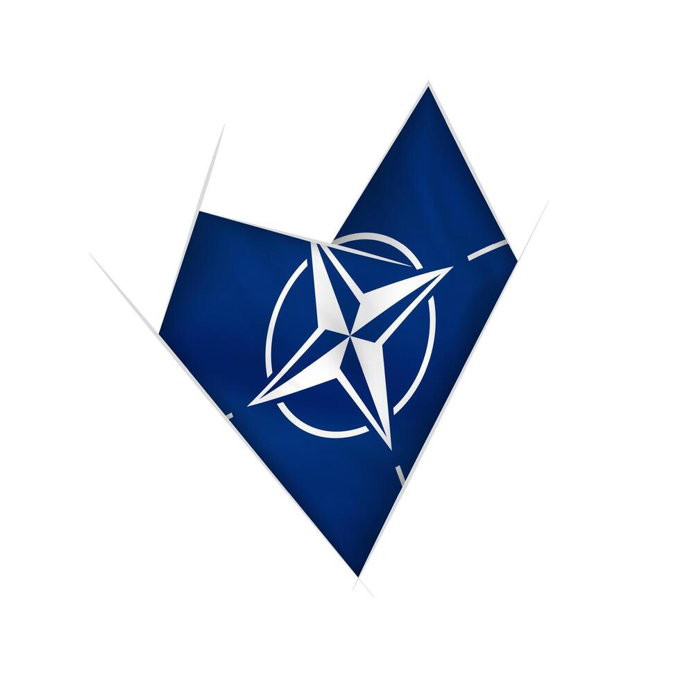 Sketched crooked heart with Nato flag vector