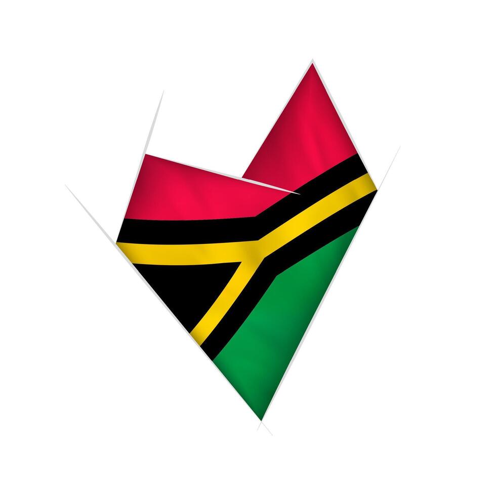 Sketched crooked heart with Vanuatu flag vector