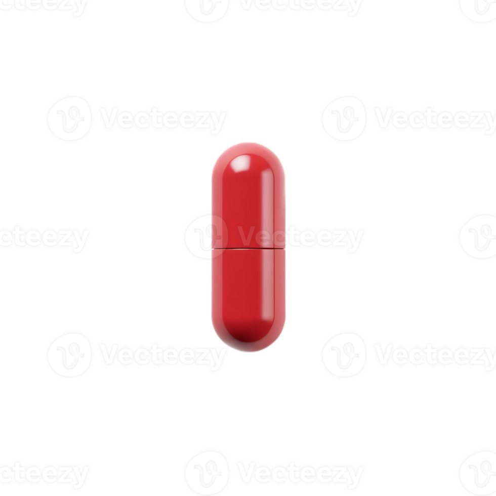 Bright Red Pharmaceutical Capsule png