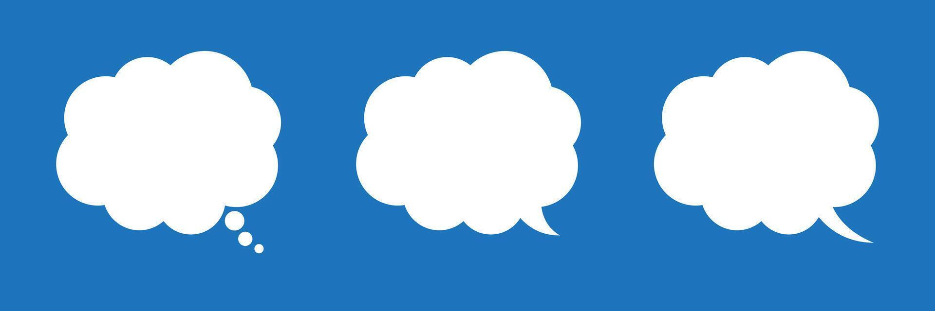 Blank empty speech bubbles. Thought bubble, empty communication cloud. vector