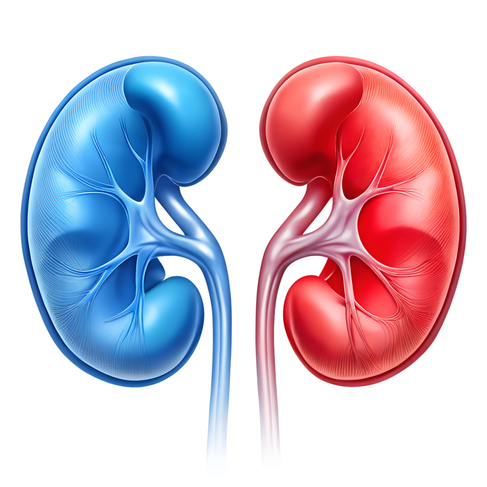 Kidney anatomy with transparent background png