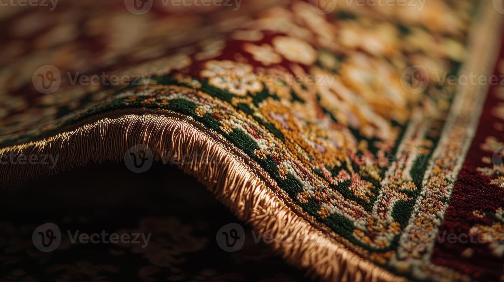Beautifully crafted traditional rug with intricate patterns and rich colors displayed elegantly on a wooden floor photo