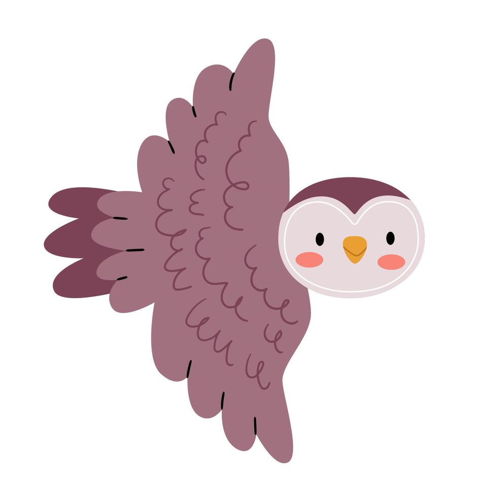 Cute owl in Scandinavian style on a white background.Cute owl in Scandinavian style on a white background. vector