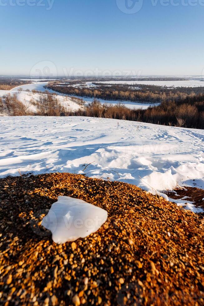 A snow covered rock photo