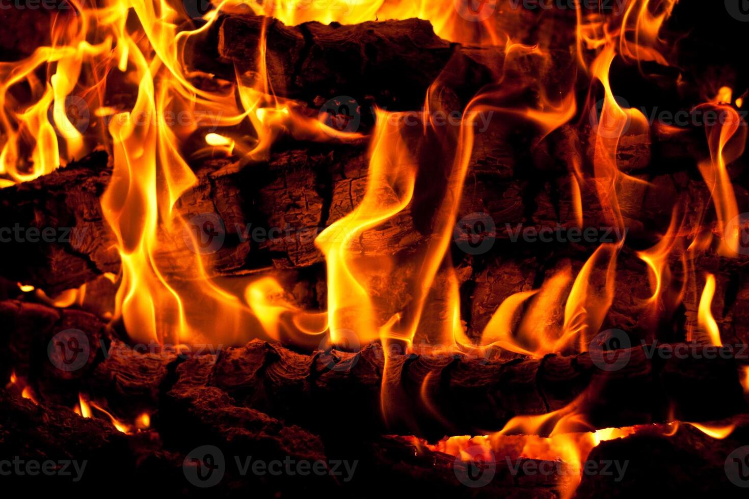 A close up of a fire with flames photo