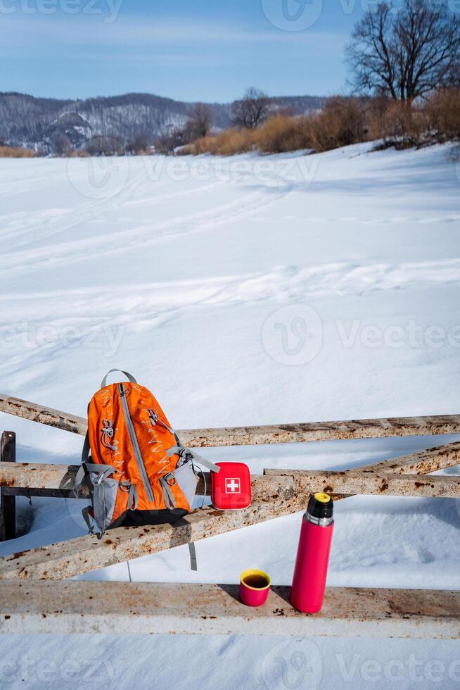A wooden bench photo