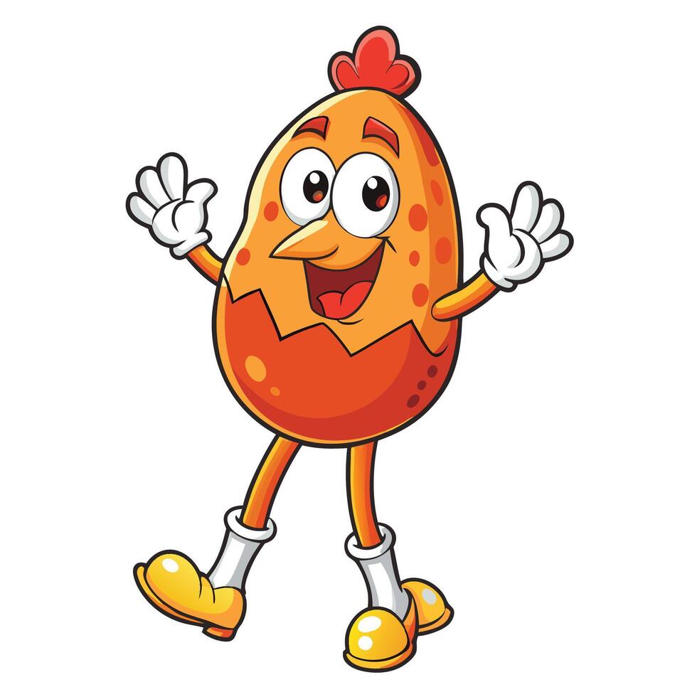 a cartoon character with arms up and legs spread vector