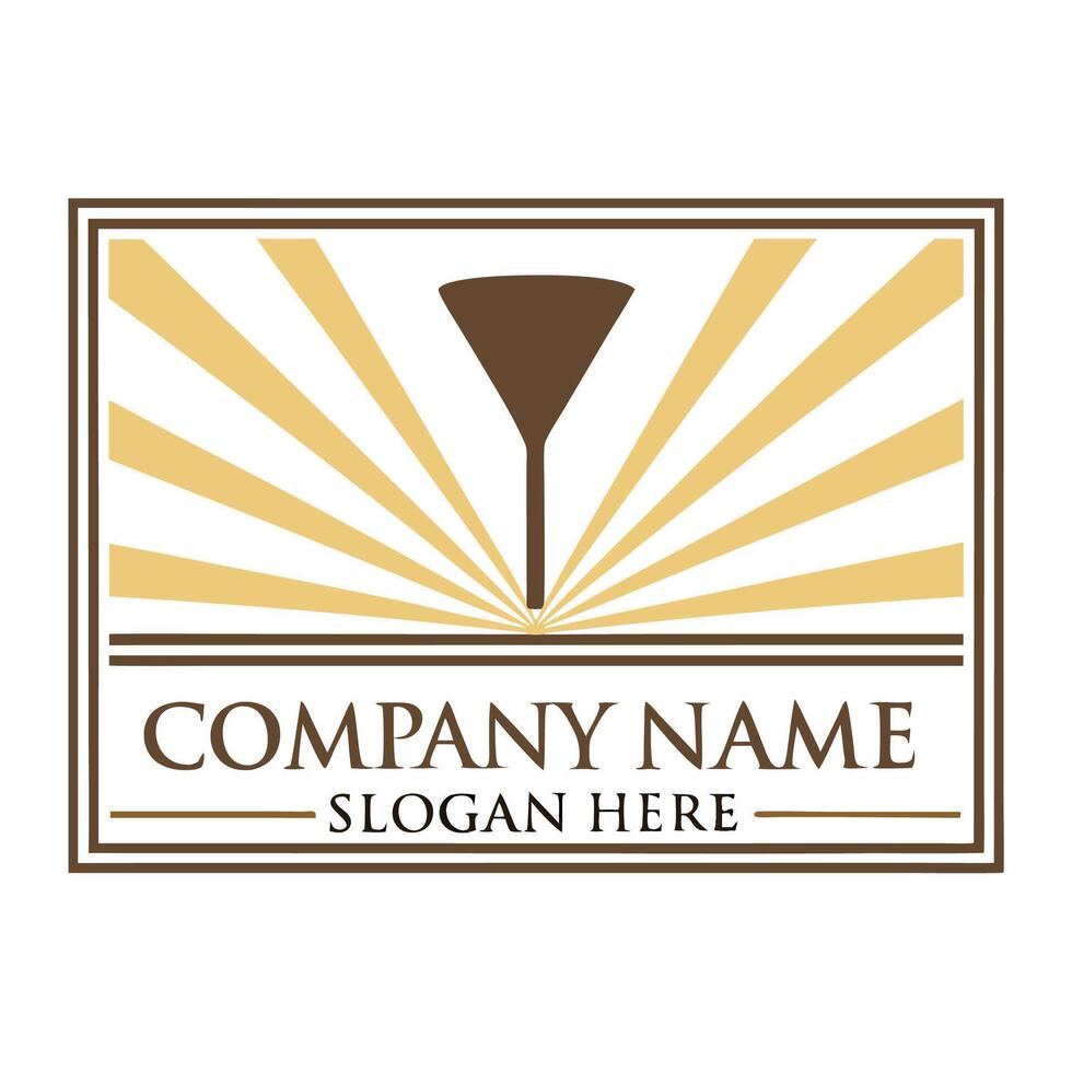 a wine glass logo design vector