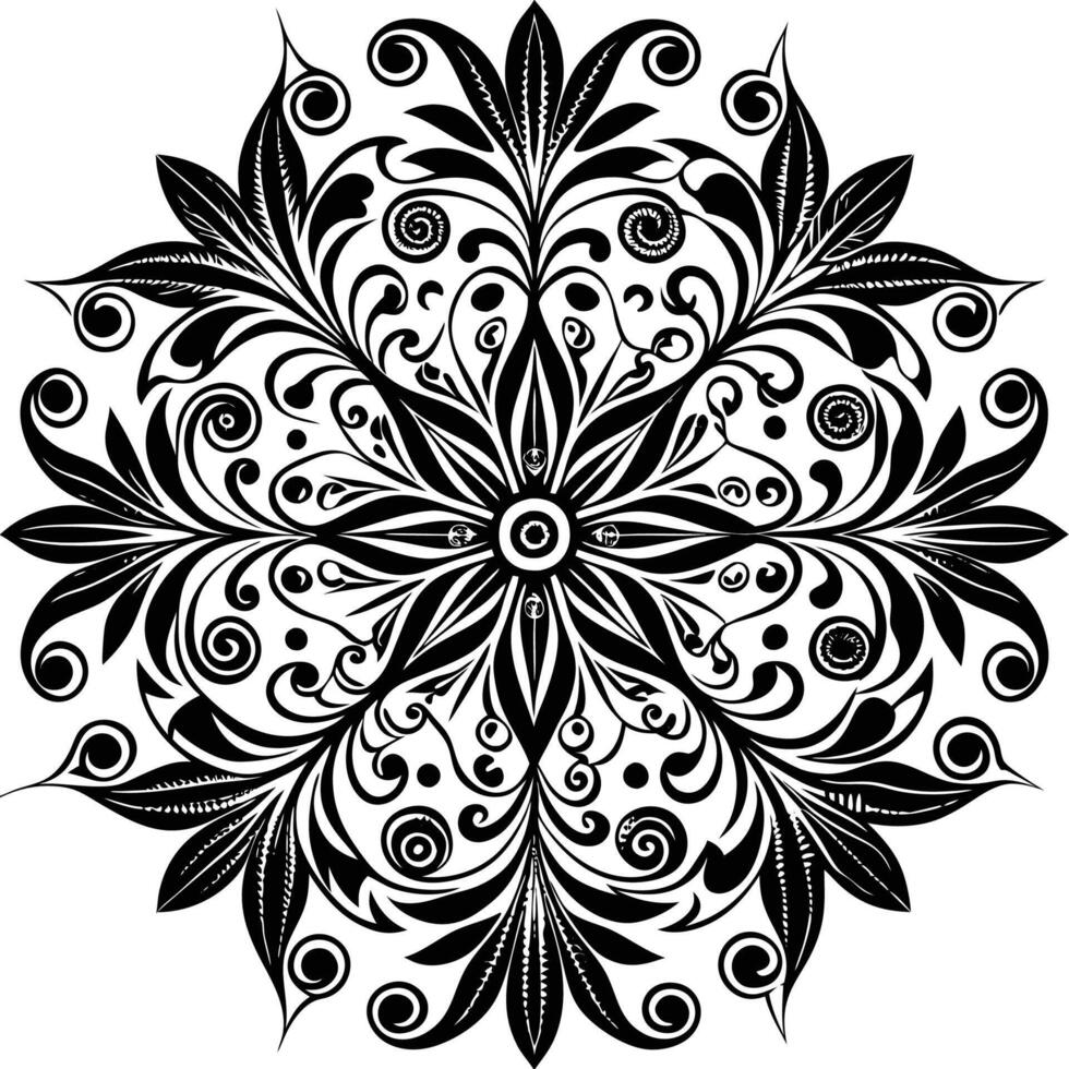 a black and white design with white background vector