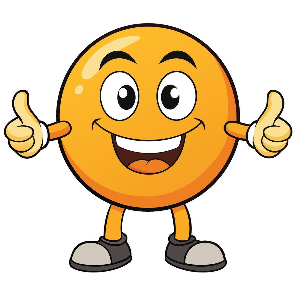 emoticon character showing thumbs up and giving vector