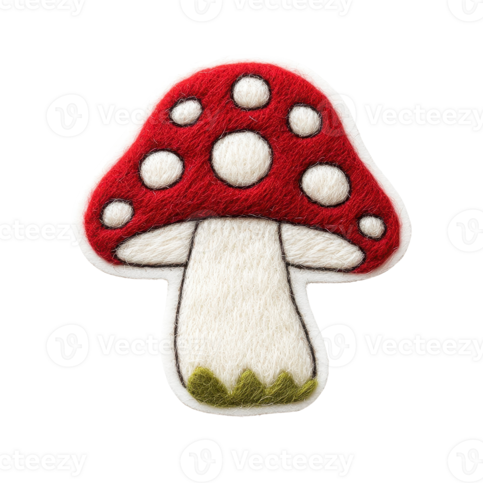 A colorful red mushroom with white spots, perfect for adding a whimsical touch to crafts and designs. png