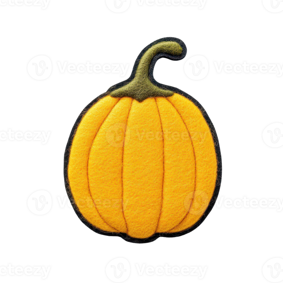 A vibrant yellow pumpkin with a green stem, perfect for autumn decor, crafts, or seasonal festivities. Bring fall vibes to your projects. png