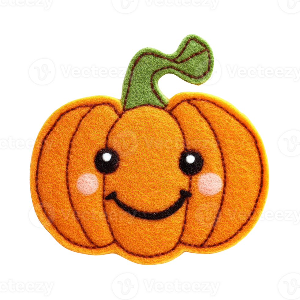 A cute and cheerful orange pumpkin with a smiling face, perfect for fall and Halloween-themed designs. png