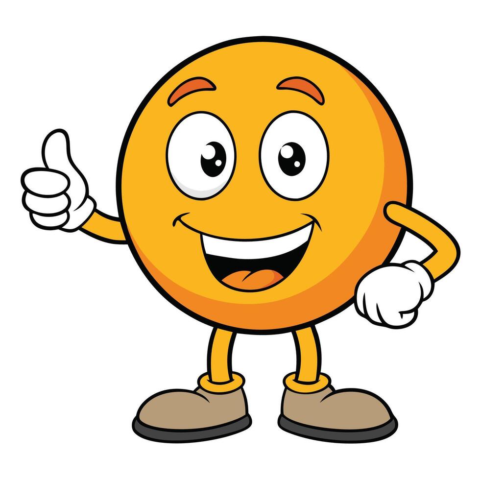 emoticon character showing thumbs cute vector