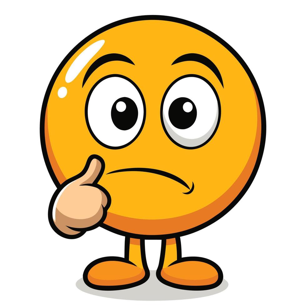emoticon character showing thumbs up with a sad face vector