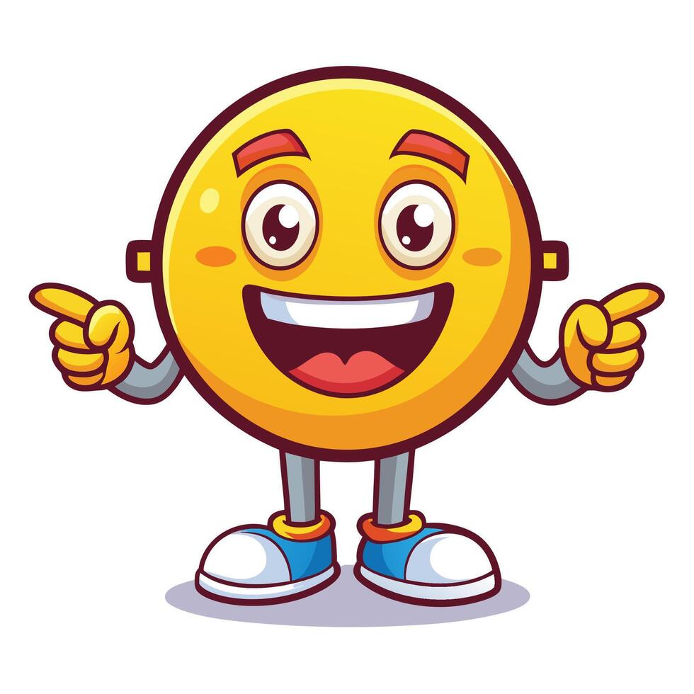 a cartoon emoticion with two fingers up and pointing vector
