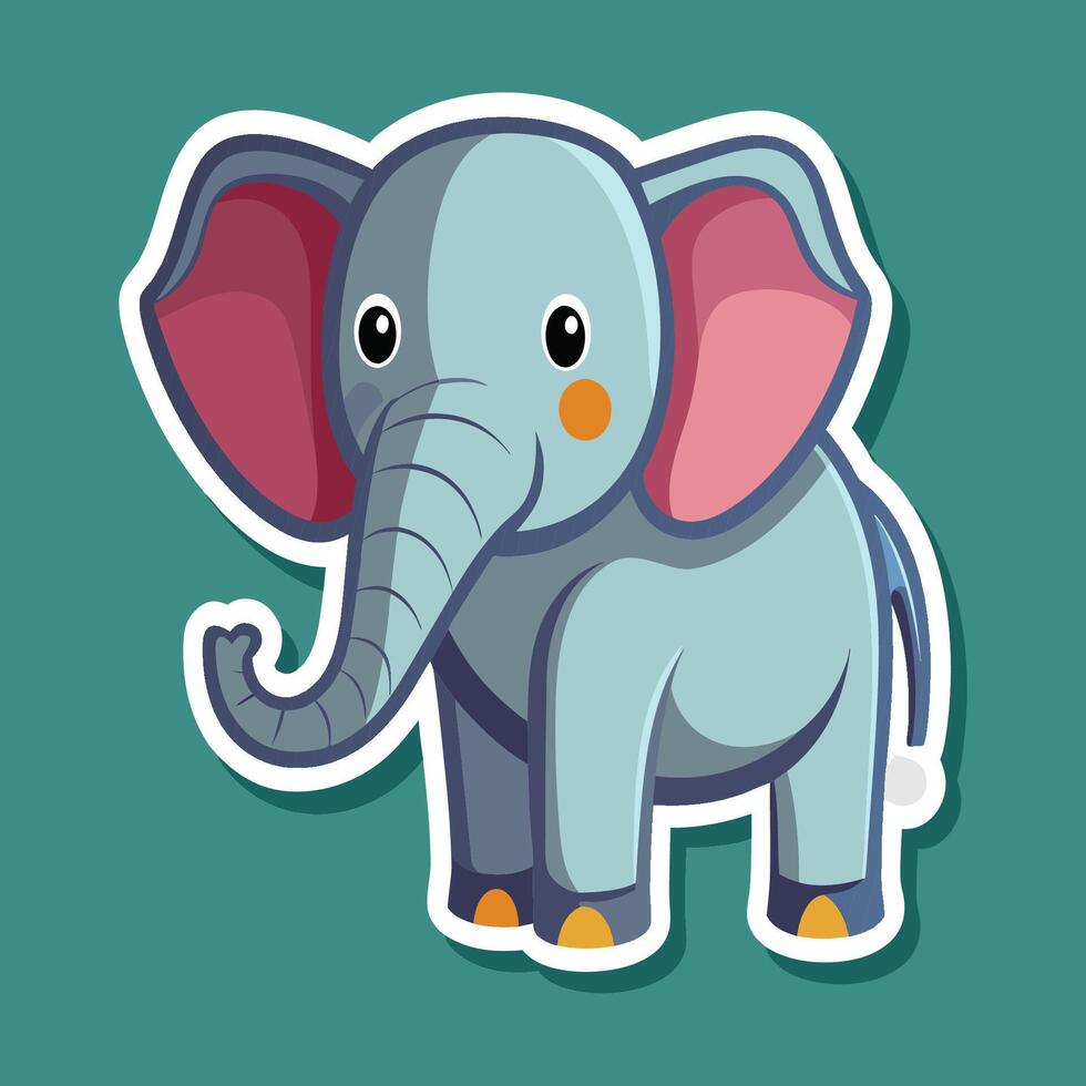 Adorable Cartoon Elephant with Big Ears Smiling Happily Against a Bright Background Full of Charm and Playfulness Inviting Everyone to Enjoy Its Cuteness vector