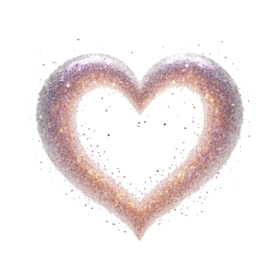 Heart glowing with animated sparkles in a dreamy effect png
