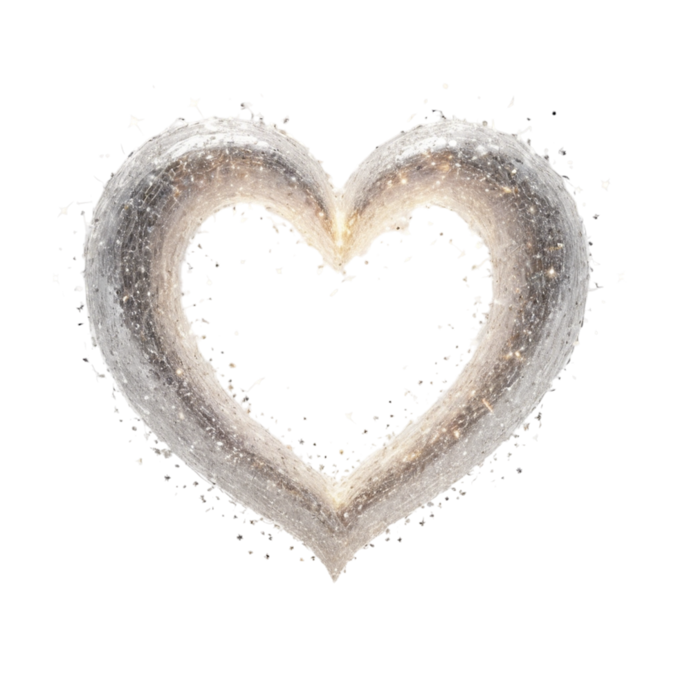 Glowing heart with animated sparkles and a dreamy feel png