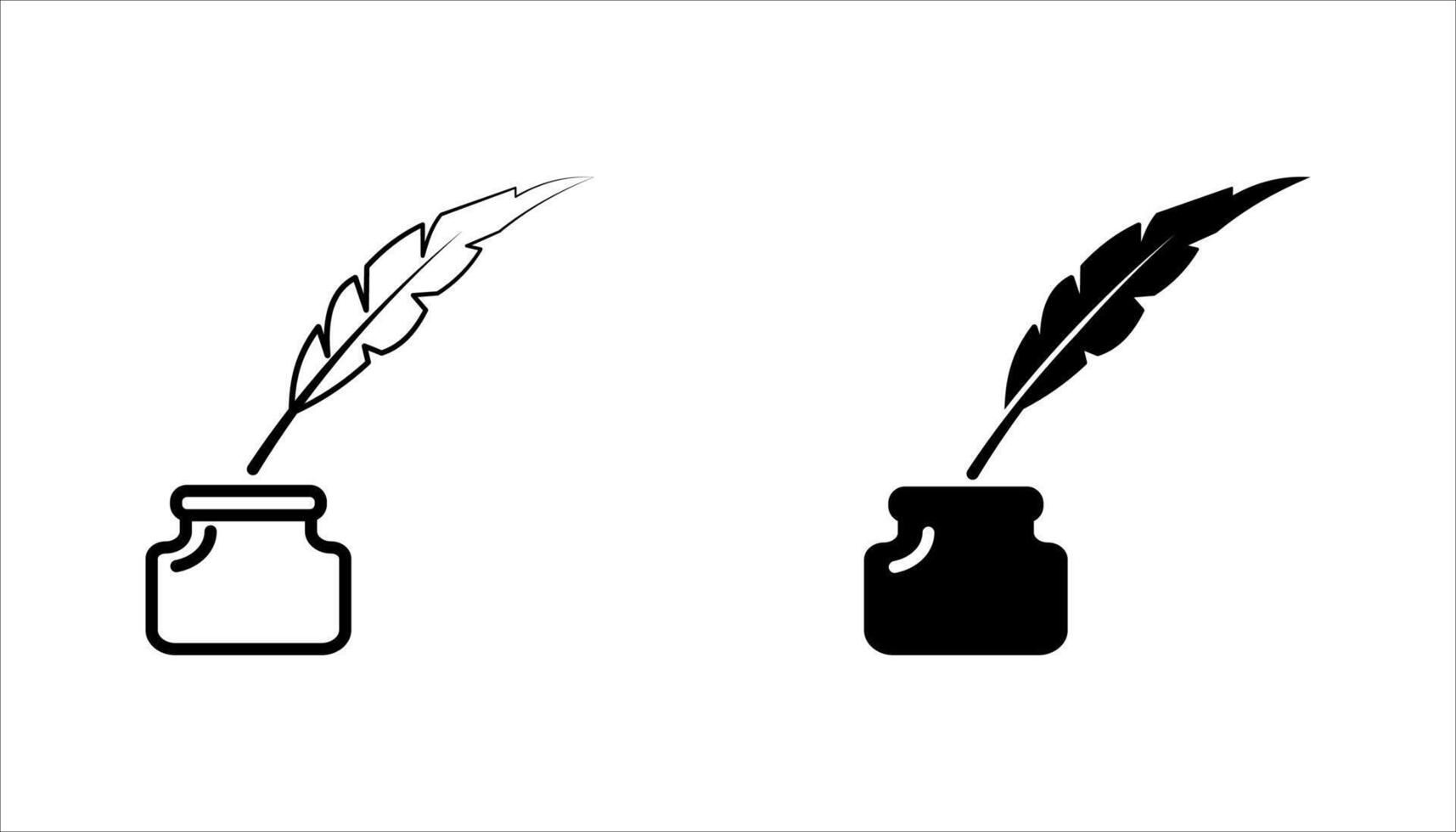 Quill writing icon set, vector