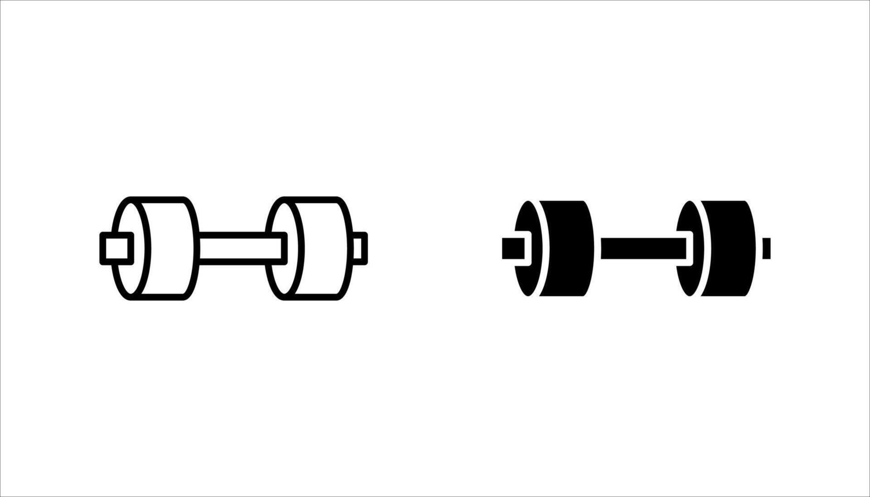 Dumbbell icon set, on white background. vector