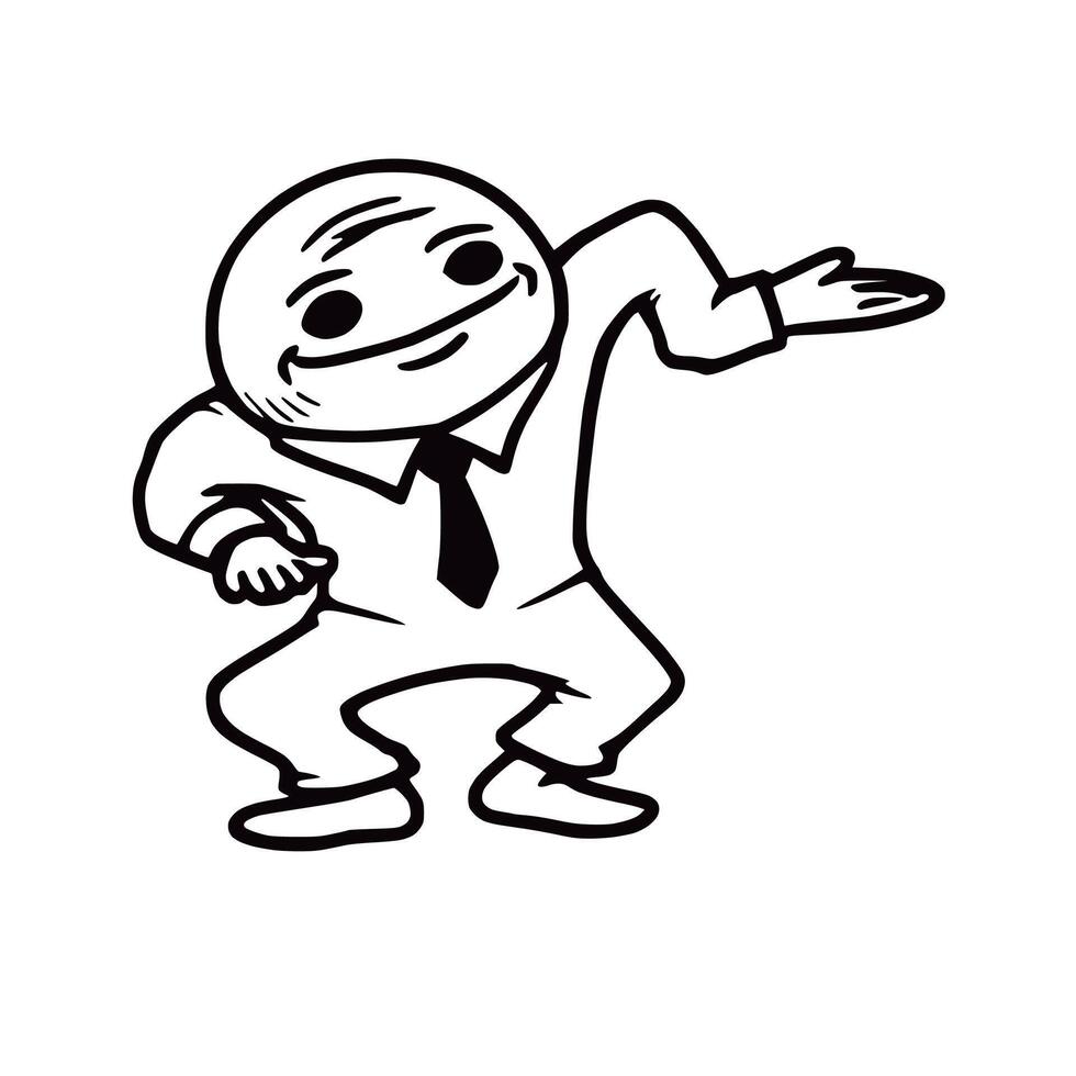 A cartoon man in a suit and tie is dancing vector