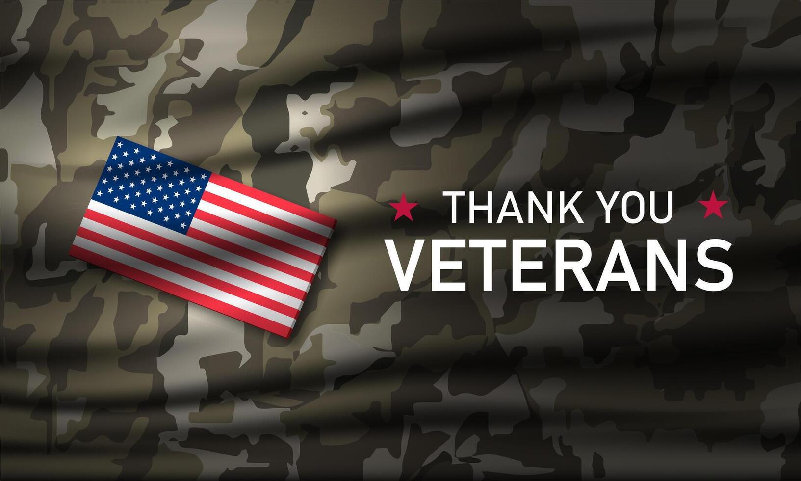 Thank you veterans banner for veterans day in united states of america vector
