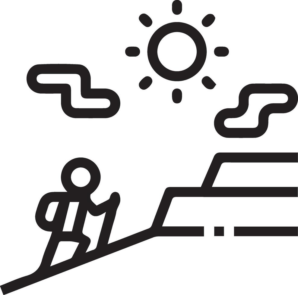 A man is skiing down a mountain with a sun behind him vector